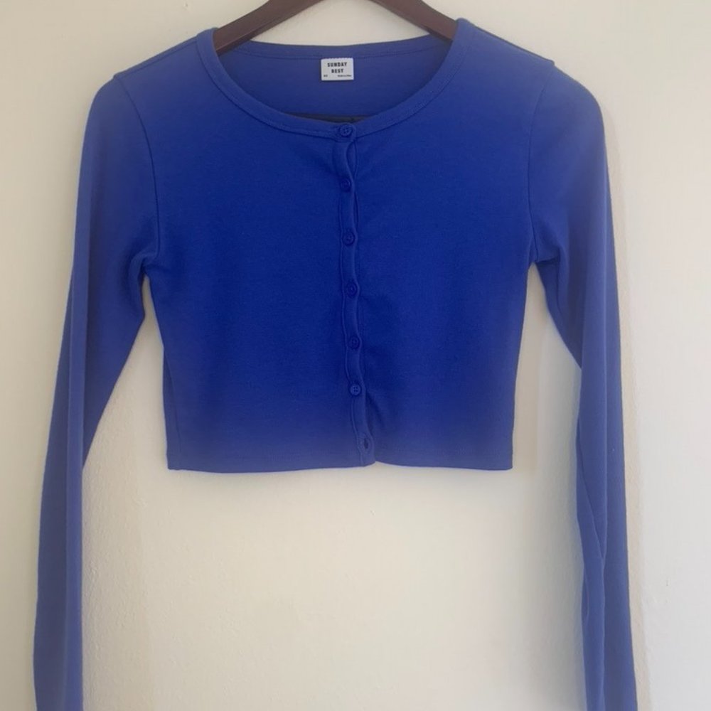 Aritzia Sunday Best Cropped Long Sleeve Top - XS